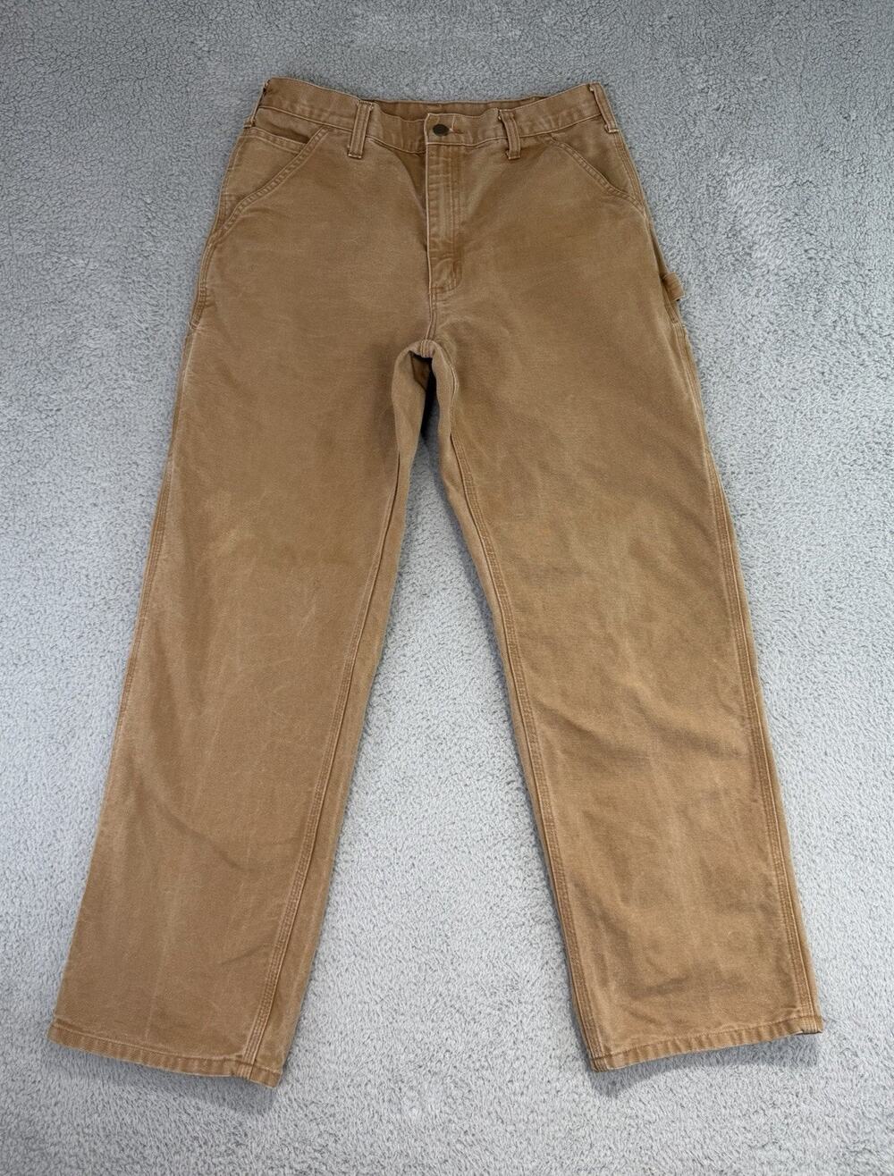 Carhartt Canvas Utility Work Pant Mens 33(32x30) Dungaree Fit Workwear B11 Brown